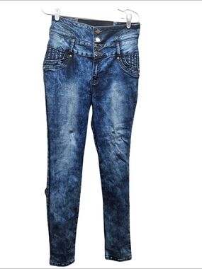 Mitzi Michel High Waist Stretch Skinny Jeans Size 13 Blue Wash